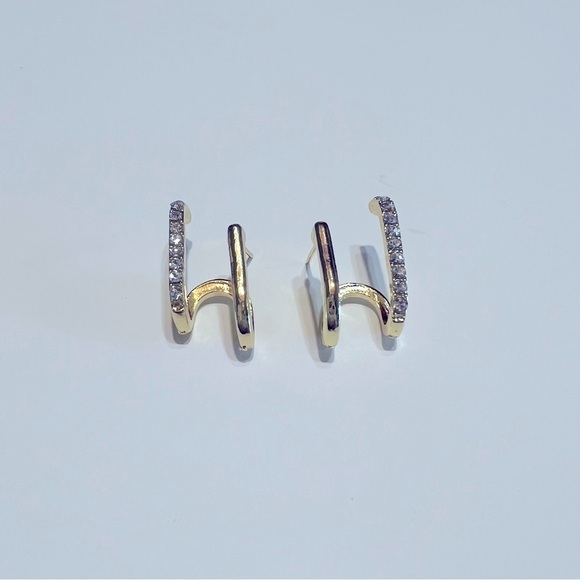 💎NEW Chic Exquisite Geometric Rhinestone & Gold Earrings - Picture 10 of 10